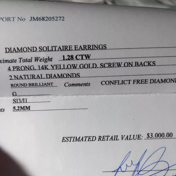 .62k 5.5mm color G natural diamond excellent cut with paperwork - Picture 7 of 7